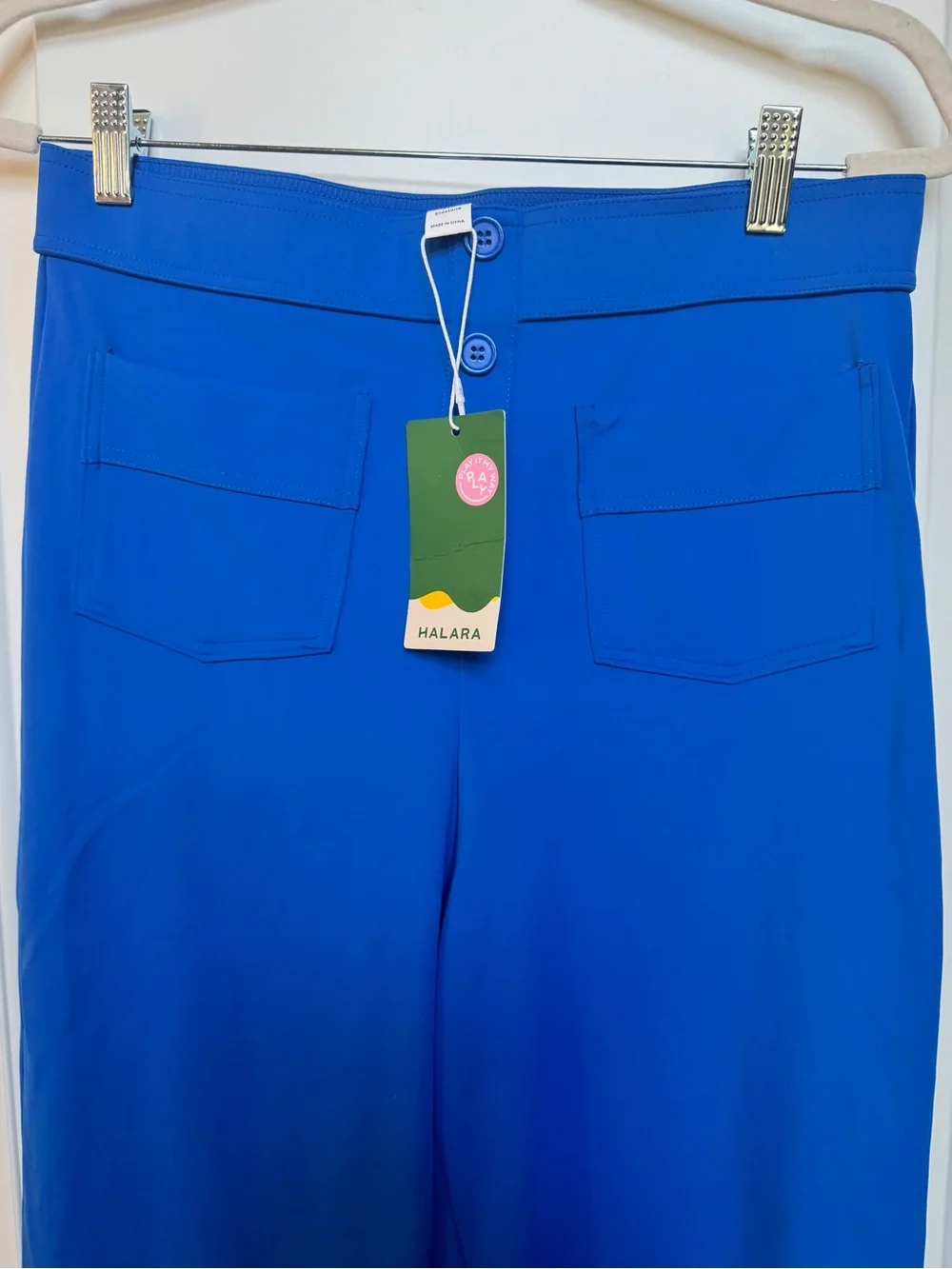 Halara DayStretch High Waisted Wide Leg Pants Mens Womens L Workleisure blue NWT